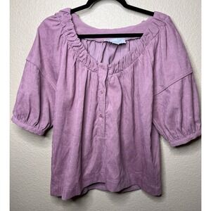 The Shirt Rochelle Behrens French Girl Large Shirt Mauve Pink Corduroy